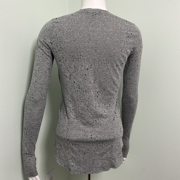 Koral gray long sleeve Swiss cheese shirt - Picture 7 of 9